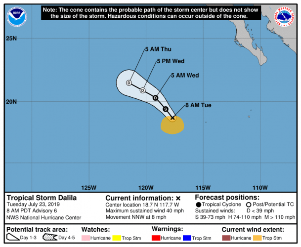 Tropical Storm Dalila Forms in the Eastern Pacific; Tropical Depression ...