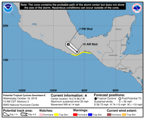 Potential Tropical Cyclone Seventeen impacts Mexico and GuatemalaOctober 16th, 2019 at 17:35 PM • 6 years ago|  0