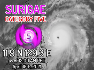 Super Typhoon Surigae Becomes Strongest Storm of 2021April 17th, 2021 at 18:44 PM • 4 years ago|  8